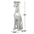 thumbnail image 4 of 9" x 30" Silver Polyresin Cubist Dog Sculpture, by DecMode, 4 of 12