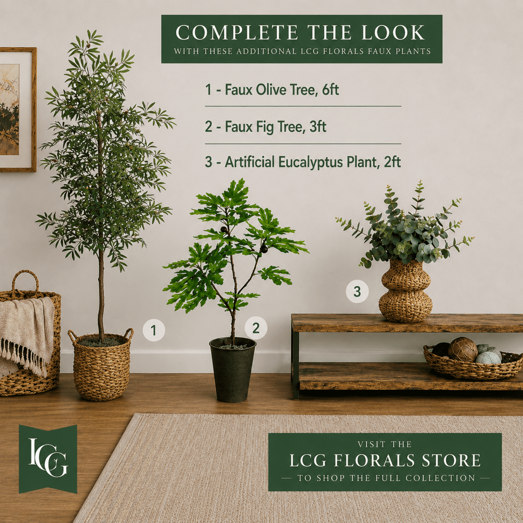 Artificial Tree, 3ft Artificial Fig Plant with Realistic Fig Fruits in a Black Textured Metal Pot by LCG Florals, Fake Indoor Faux Tree for Living Room, Office, and Home Decor