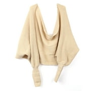 Fashion Korean Style Autumn Winter Unisex Knitted Scarf Cape Shawl with Sleeves (Beige)