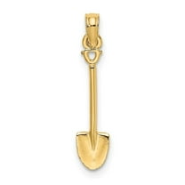 Diamond2Deal 10K Yellow Gold 3-D Polished Shovel Garden Tool Charm Pendant for Women (L- 0.73 inch, W- 0.2 inch)