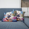 thumbnail image 2 of Watercolor Hello Winter Siamese Chill Christmas Welcome Pillow Cushion Double Sided Cat Lover Kitten Owner Gifts Throw Pillow - 00016, 2 of 4