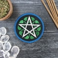 thumbnail image 2 of Leafy Pentagram Clothing Patch Embroidered Iron-On Or Sew-On Pagan Wicca Druid, 2 of 3