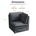 thumbnail image 4 of CHIC HOUSE Modular Deep-Seat Corner Seat for Sectional Sofa, Removable Washable Slipcover, Waterproof & Pet-Scratch-Resistant, Comfy Cloud Couch with Dual-Layer Cushion for Living Room, Gray, 4 of 8