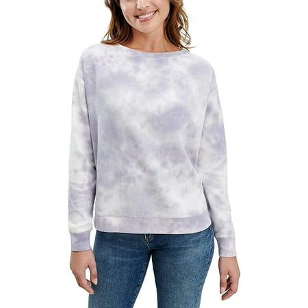 Splendid Womens Long Sleeve Tie Dye Shirt, Lavender , Medium