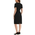 thumbnail image 3 of INSPIRE CHIC Women's Dress Short Sleeve Wear-to-Work Tweed Bodycon Sheath Pencil Dress XL Black, 3 of 6