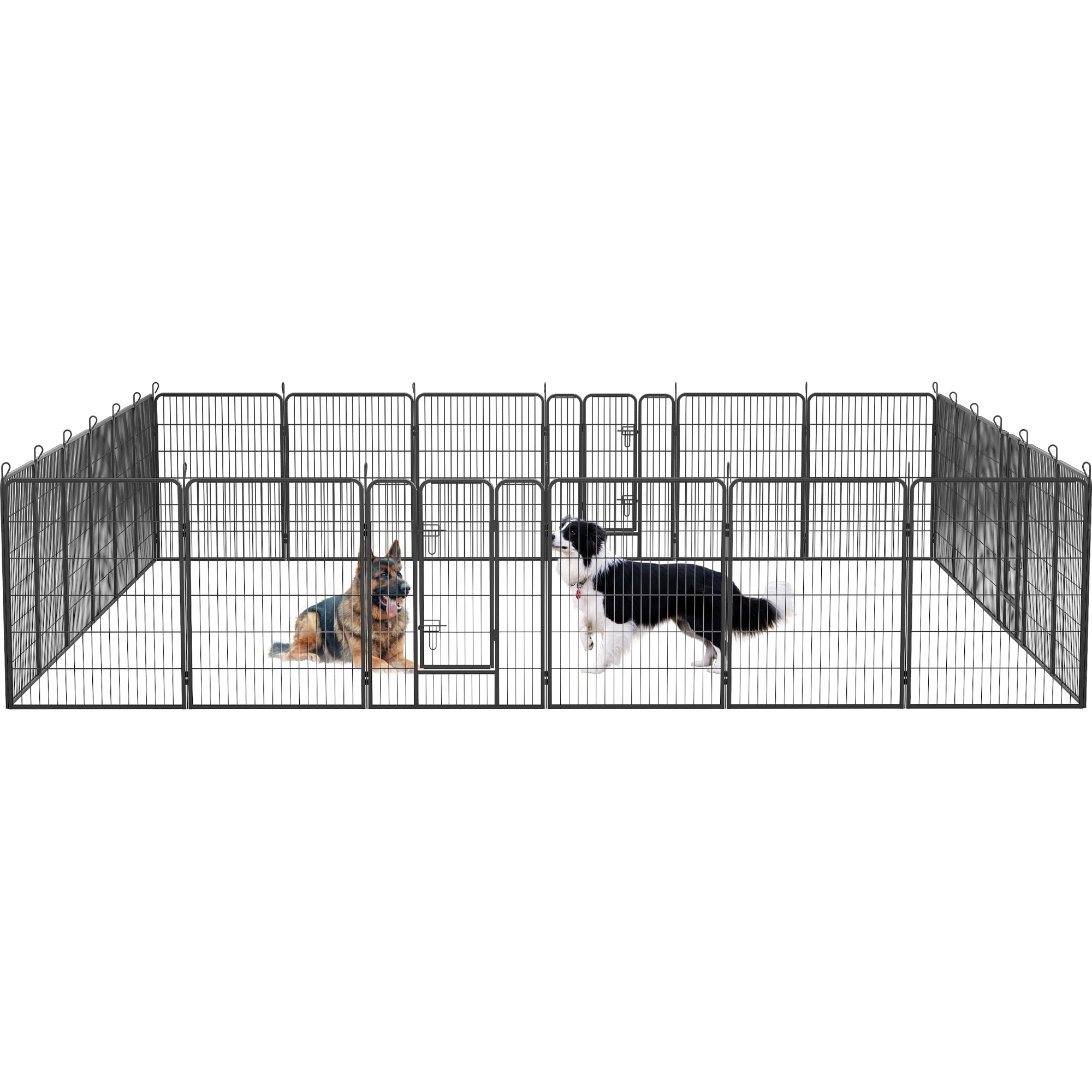 Pefilos 24 Panels Dog Playpen 40"x32" Pet Puppy Playpen for Medium Small Dogs Outdoor Exercise Pen Metal Indoor Dog Fence 3 Doors, Black Pefilos 24 Panels Dog Playpen 40"x32" Pet Puppy Playpen for Medium Small Dogs Outdoor Exercise Pen Metal Indoor Dog Fence 3 Doors, Black