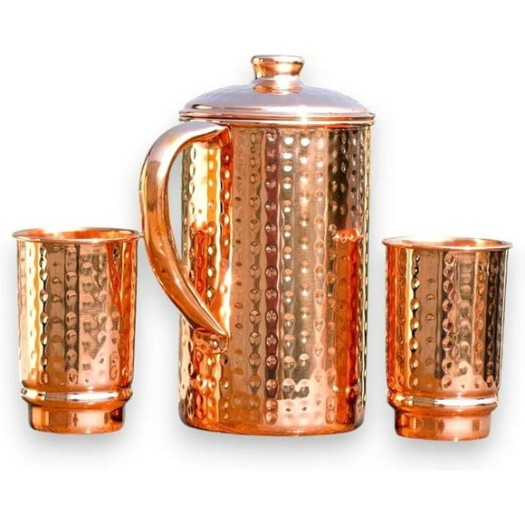 Juego de Jarra de Cobre 4YORKARE 1500 ml con 2 Vasos