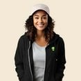 thumbnail image 4 of Dalix Alien Embroidered Fleece Zip Washed Hoodie Cold Fall Winter Women in Black XS X-Small, 4 of 5