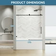 thumbnail image 5 of 60" W x 60" H Frameless Single Sliding Shower Door, Matte Black Tub Enclosure with 8mm Tempered Glass & Stainless Steel Handle, Nano-Coated WaterShield Design, 5 of 9