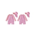 thumbnail image 2 of BemeyourBBs Toddler Baby Girl One Piece Swimsuit with Hat Infant Baby Bathing Suit Rash Guard Strawberry Bow Cherry Print Long Sleeves Front Zipper Swimwear Summer Beachwear, 2 of 9