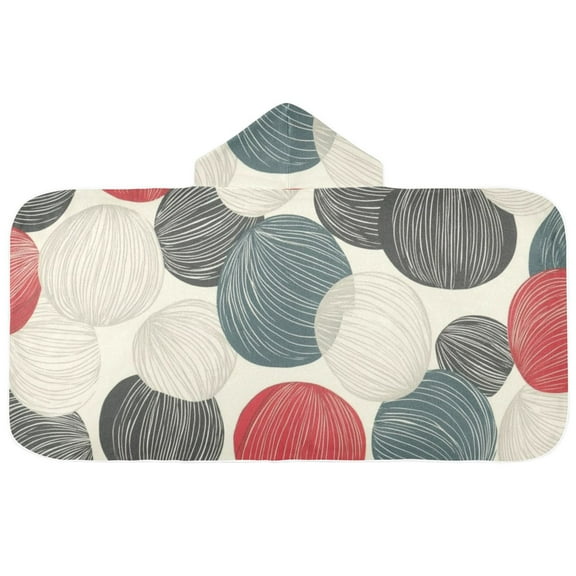 Lines Nterweaving Spheres Hooded Beach Towel Kids Bath Towels Quick Dry for Pool Swiming 50" x 23.5" Microfiber Soft Bathrobe