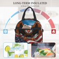 thumbnail image 4 of Naloa Cartoon Bald Eagle USA Print Lunch Bag for Women & Men Insulated Lunch Box or Cooler Lunch Tote Bags for Work, Travel, Outdoor, 4 of 5