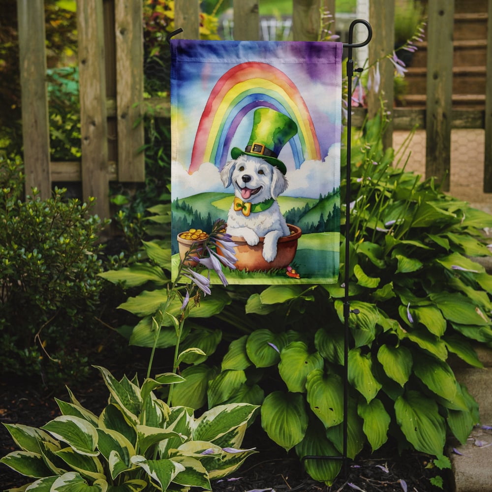 Kuvasz St Patrick's Day Garden Flag 11.25 in x 15.5 in