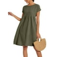 thumbnail image 5 of Clothing Dresses for Women 2025 Summer Cotton Linen Solid Gauze Dress Loose Casual Beach Vacation Flowy Midi Dress with Pockets, 5 of 8