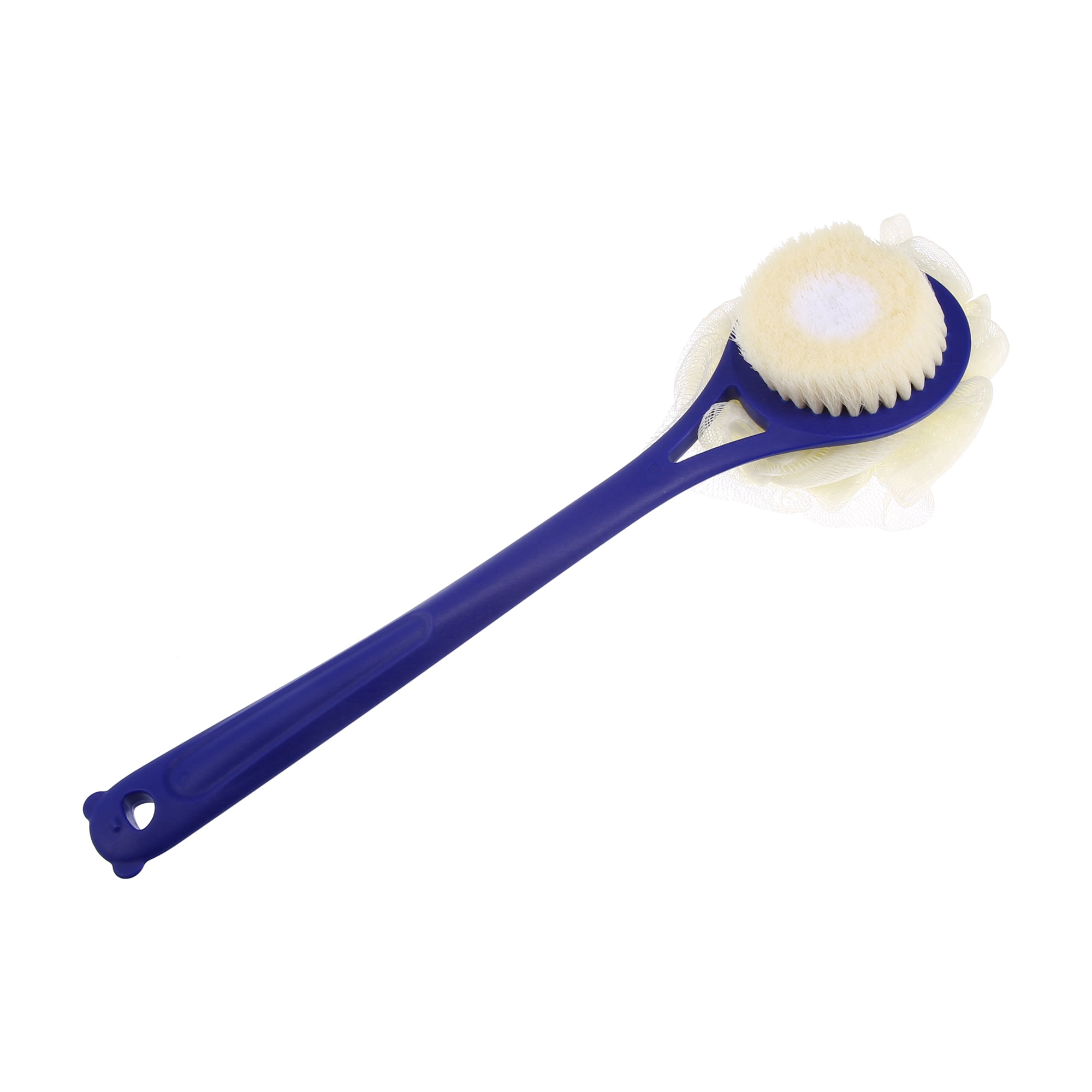 Unique Bargains 2pcs Bath Brush with Bristles and Loofah Shower Scrubber for Exfoliating