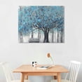 thumbnail image 2 of COMIO Abstract Tree Canvas Wall Art: Blue Painting Graphic Art Picture Print on Canvas Small Size Without Embellishment for Dining Room, 2 of 4