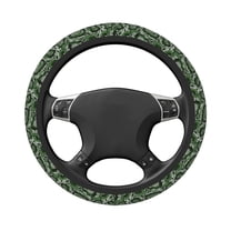 Uemuo Green Snakeskin Printed Car Elastic Steering Wheel Cover - Universal Car Accessory for Diverse Cars Anti-Slip, and Comfortable- 15"