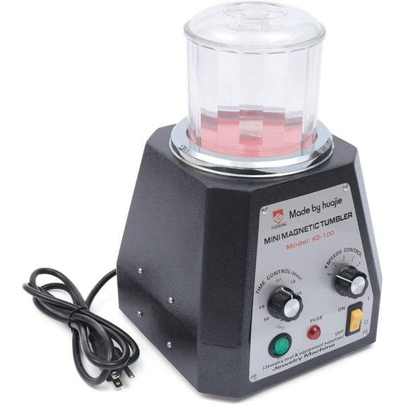 Mini Magnetic Tumbler, 110V 60HZ Jewelry Polisher Finishing Machine Adjustable 4-Speed 2000 RPM 100mm Jewelry Tumbler Magnetic Jewelry Polisher and Finisher Machine for Light Metal