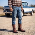 thumbnail image 5 of Men's Leather Midcalf Western Cowboy Boot Dubai Square Toe With Full Side Zipper, 5 of 5