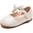 thumbnail image 2 of Girls Mary Jane Dress Shoes Front Bow Ballerina Flats Princess Wedding Party School Shoes (Toddler/Little Kid/Big Kid), 2 of 6