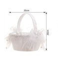 thumbnail image 4 of Cateissary Cesta de flores de encaje para boda, soporte de pétalos de rosa romántico hecho a mano, decoración de fiesta de satén Kits de decoración para fiestas Cateissary JJ23514-00, 4 of 6