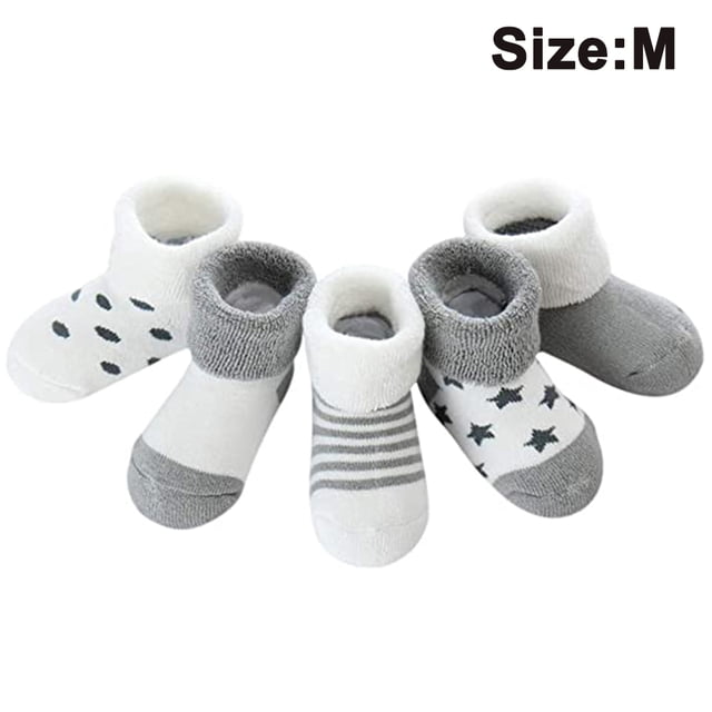 5 pares de nuevos calcetines cálidos de rizo para bebés, calcetines para bebés, calcetines para bebés de dibujos animados, calcetines de algodón para niños recién nacidos Ormromra 2034360-5