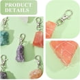 thumbnail image 4 of 14pcs 7 Colors Raw Keychain Charm Round Gemstone Keychain Pendant Decoration with Iron Lobster Claw Clasps for Jewelry Making Nuggets grey, 4 of 7