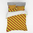 thumbnail image 2 of Retro Duvet Cover Set, Geometric Composition with Circles in Vivid Tones Simplistic Design, Bedding Set with Shams and Fitted Sheet, 3 Sizes, by Ambesonne, 2 of 3