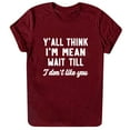 thumbnail image 1 of Pompotops T-Shirt Graphique à Manches Courtes Décontracté Ample à Imprimé de Lettres pour Femmes Col Rond T-Shirts T-Shirts Hauts Je Ne t'Aime Pas Hauts de Lettres Amusants, 1 of 3