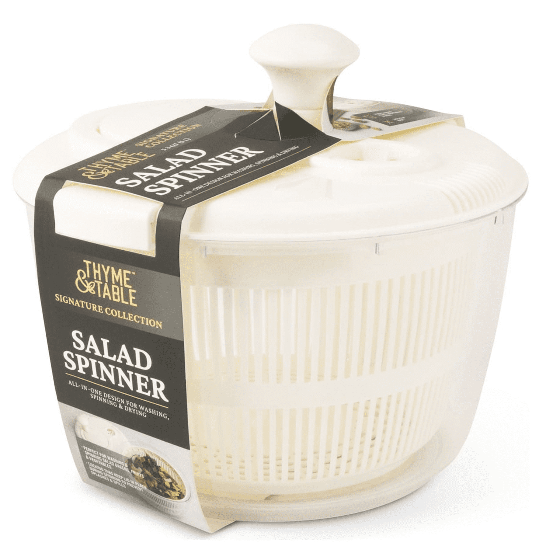 Thyme & Table Salad Spinner, Cream