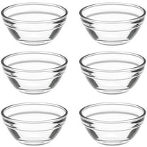 Frcolor Clear Glass Pudding Mini Dessert Tableware Bowls, 6 Pieces