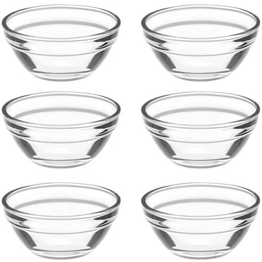 Frcolor Clear Glass Pudding Mini Dessert Tableware Bowls, 6 Pieces
