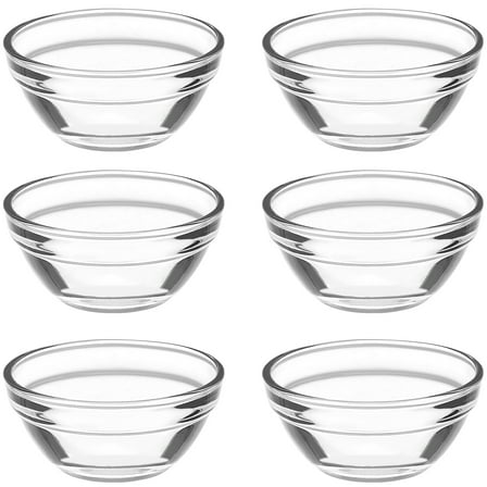 Frcolor Clear Glass Pudding Mini Dessert Tableware Bowls, 6 Pieces