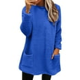 thumbnail image 2 of Blue Sweaters for Womens Winter Coat Loose Wool Jacket Long Sleeved Jumper with Pockets Womens Fall Fashion 2025, 2 of 5