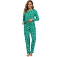 thumbnail image 2 of BEOEOSY Womens Soft Christmas Pajamas Set Long Sleeve Christmas Pjs Set Soft Sleepwear Set Green & Snowman X-Large, 2 of 7