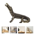 thumbnail image 3 of ColoMX 1 pieza de adorno de escritorio de cocodrilo antiguo modelo de animal decorativo juguete dorado, 3 of 8