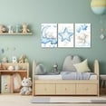 thumbnail image 3 of Nursery Wall Art Baby Boy Wall Decor Blue Elephant Moon and Stars Painting Prints Cute Animal Canvas Poster for Kids Room Decor d(Baby-2,12L x 16W x 3Pcs), 3 of 7