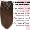 thumbnail image 3 of Human Hair Clip in Hair Extensions, 8 Pcs 120g/Set Brown Color Human Hair Extensions 16-26 Inch Straight Brazilian Remy Hair Clip in Hair Extensions, 3 of 7