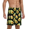 thumbnail image 2 of Wukai Flowers Avocado Men’s Short Pajama Pants With Pockets Soft Sleep Pj Shorts for Men-XX-Large, 2 of 6