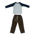 thumbnail image 1 of Traje de manga larga y pantalones 1/6, traje de ropa en miniatura, traje completo hecho a mano, ropa de figura de acción para figuras de vestir de 12 azul marino y blanco CUTICAT Traje de camisa corta, 1 of 8