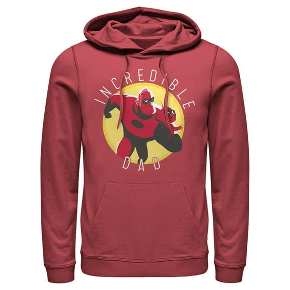 Men's The Incredibles 2 Jack-Jack and Mr. Incredible Dad  Pull Over Hoodie Red X Large