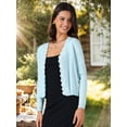 thumbnail image 2 of DARING DIVA Women's Open Front Long Sleeve Button Down Knit Cardigan XS Light Blue, 2 of 6