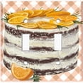 thumbnail image 2 of Metal Light Switch Wall Plate Outlet Cover (Layered Vanilla Frosting Chocolate Orange Lemon Cake - Double Toggle), 2 of 2