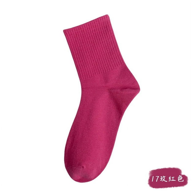 Zhuge 6 pares de calcetines de algodón para mujer, finos, suaves, cómodos, transpirables, por encima del tobillo, para negocios, informales (rosa)