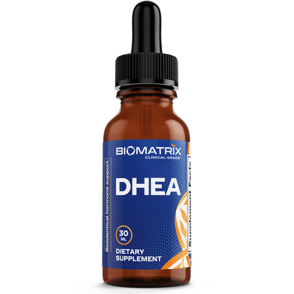 BioMatrix DHEA Liquid Hormone Supplement for Adrenal, Brain, Heart, Bone (30ml, 1200mg Total)