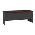 thumbnail image 3 of Hirsh 24D x 72W Double Pedestal Office Desk Credenza, Arch Pull Handles, Charcoal/Mahogany, 3 of 7