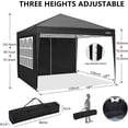 thumbnail image 4 of 3x3 Gazebo plegable Carpa impermeable Gazebo 3x3m Garden Gazebo Party Carpa esquí esquí Gafas de esquí, 4 of 5
