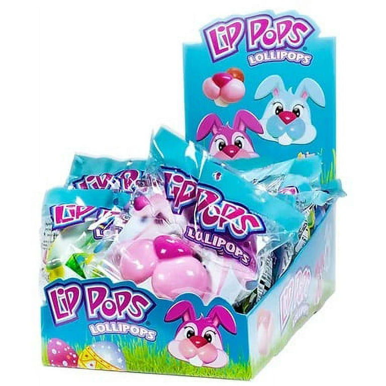 Flix Candy Bunny Lip Pop Lollipop, Easter Basket Filler, Assorted