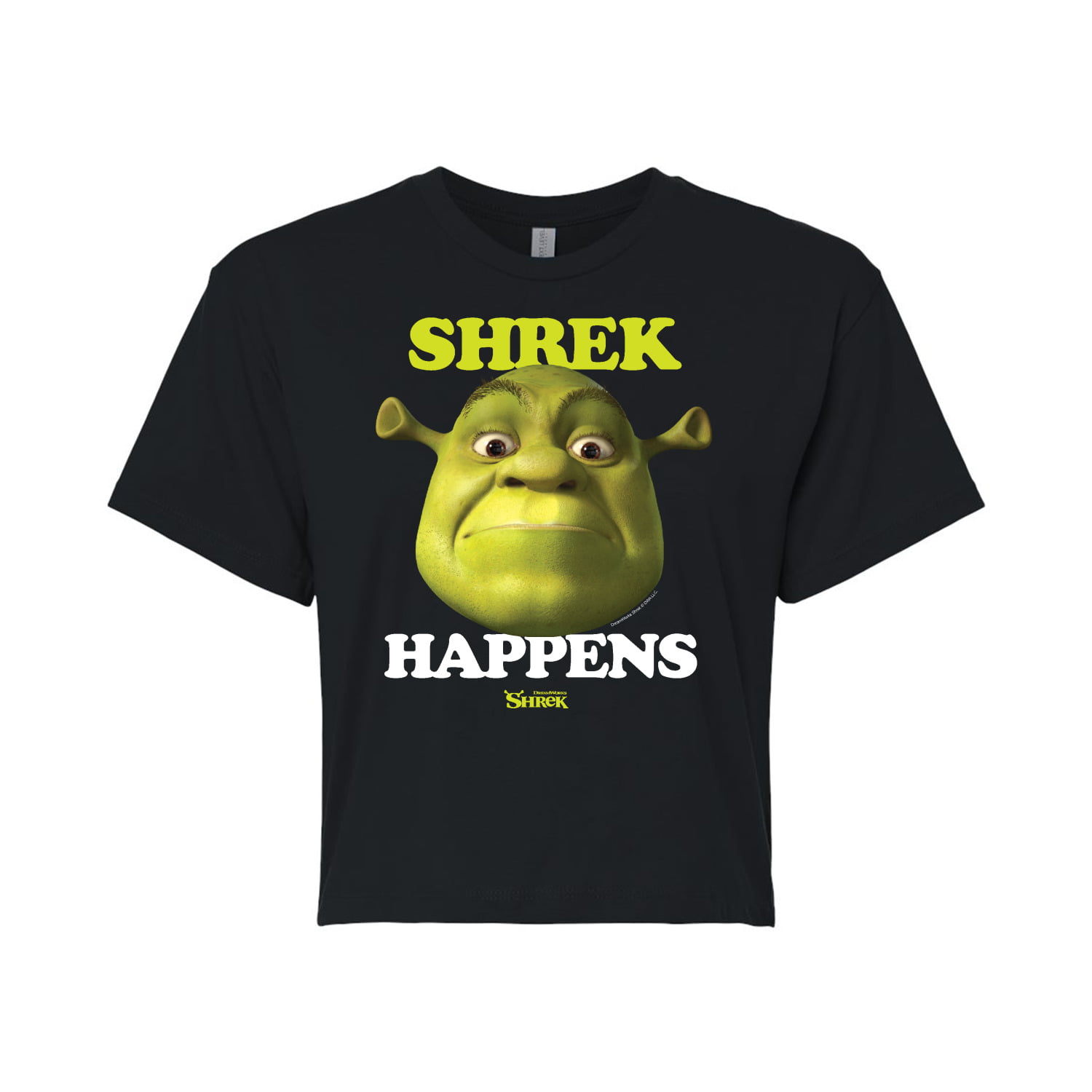 Shrek - Shrek Happens Meme - Juniors Cropped Cotton Blend T-Shirt ...