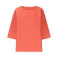 thumbnail image 3 of CUSTG Women Casual Shirts Simple Stylish Women Shirts For Everyday Wear Trendy 3/4 Sleeve Blouses For Summer Versatile Solid Color Tops Holiday Dailywear, 3 of 3